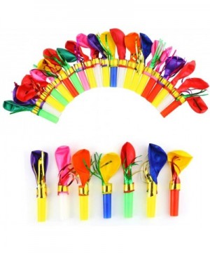 100pcs Multicolor Noisemakers Blowouts Party Horns with Balloons- Glitter Fringed Balloons Whistle- Party Whistles and Stream...