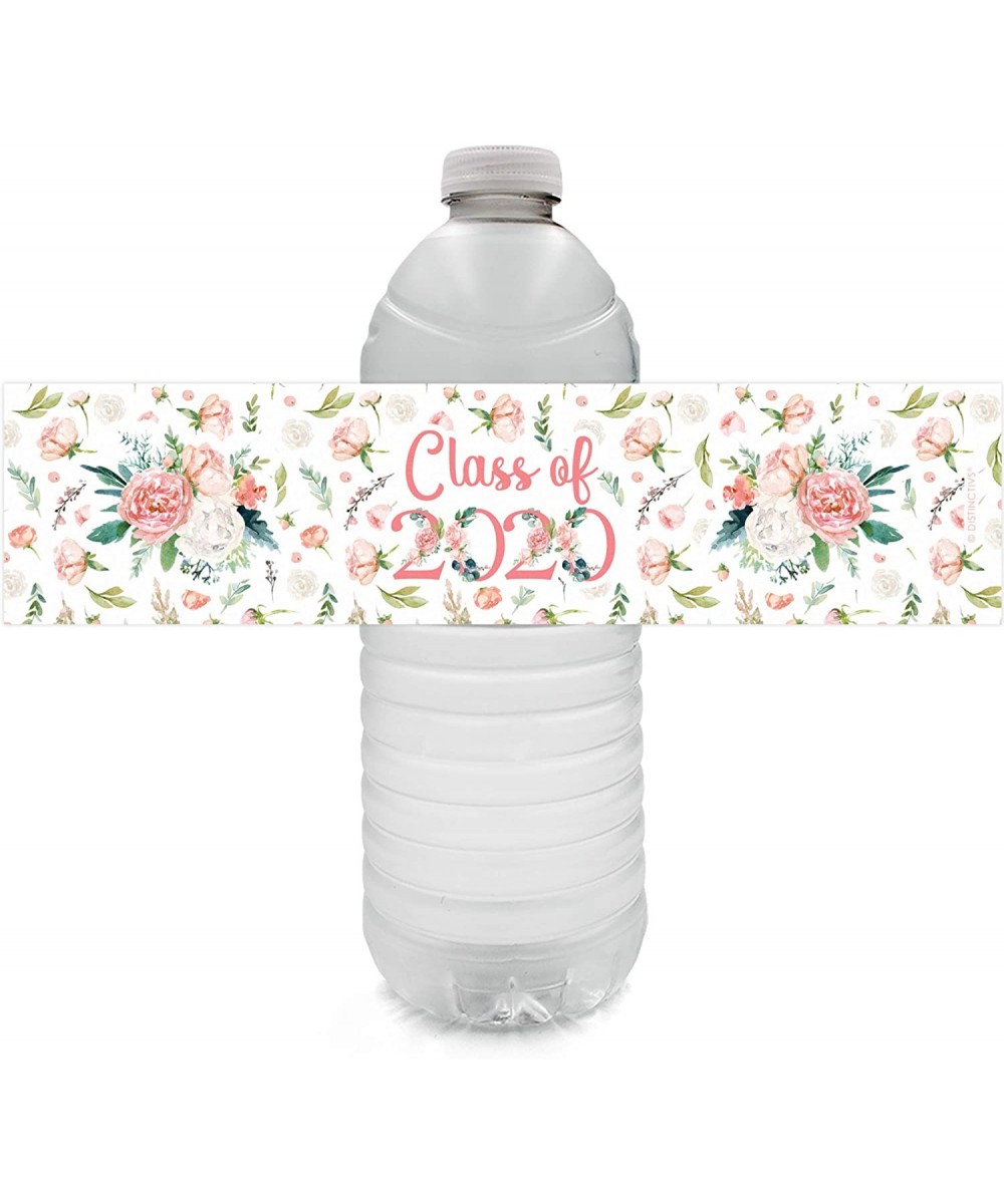 Pink Floral Class of 2020 Graduation Water Bottle Labels - 24 Stickers - CK18NNAK0Q3 $9.05 Favors