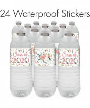 Pink Floral Class of 2020 Graduation Water Bottle Labels - 24 Stickers - CK18NNAK0Q3 $9.05 Favors