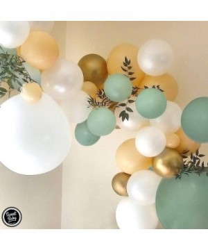 Sage Green Balloon Garland Arch Kit with Eucalyptus Olive- Peach- White- Gold Balloons and Greenery for Forest Safari Jungle ...