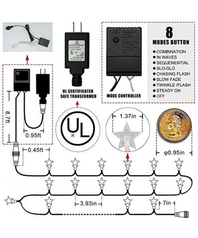 49FT 100LED Star String Lights-29V Plug in Fairy String Lights Waterproof-Use for Home Christmas Birthday-Wedding-Girls Kids ...