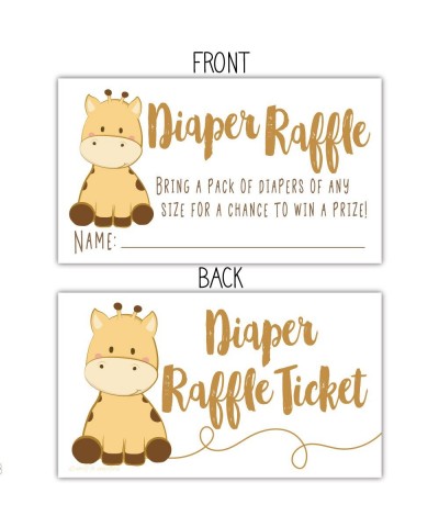 50 Giraffe Diaper Raffle Tickets - Gender Neutral Baby Shower Game - CE180RNNIT3 $6.84 Invitations