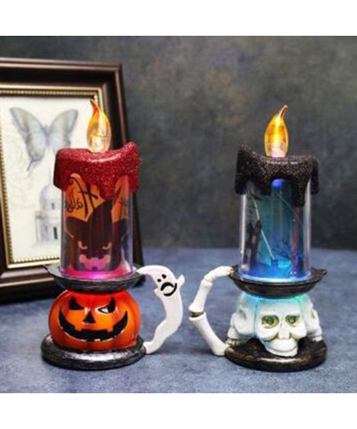 Halloween Decorations Skull-pumpkin Candle-light LED Candles light Halloween Decoratio - F - CR19IZUQZUR $8.59 Candles