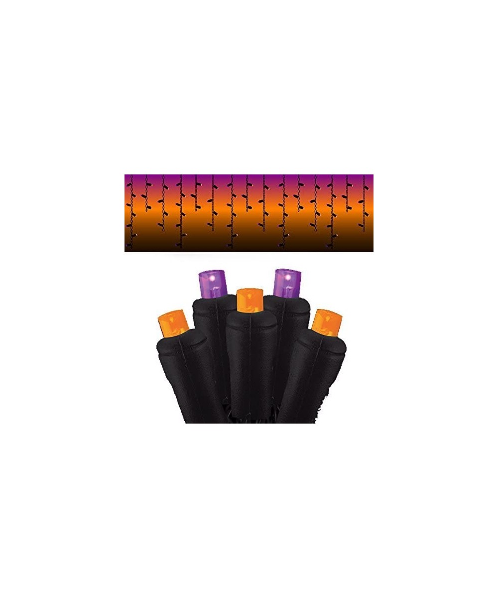 Halloween Icicle Light Strings with 105 5MM LED Lights with Black Wire- UL Approved (Orange-Purple) - Orange-purple - CO186NU...