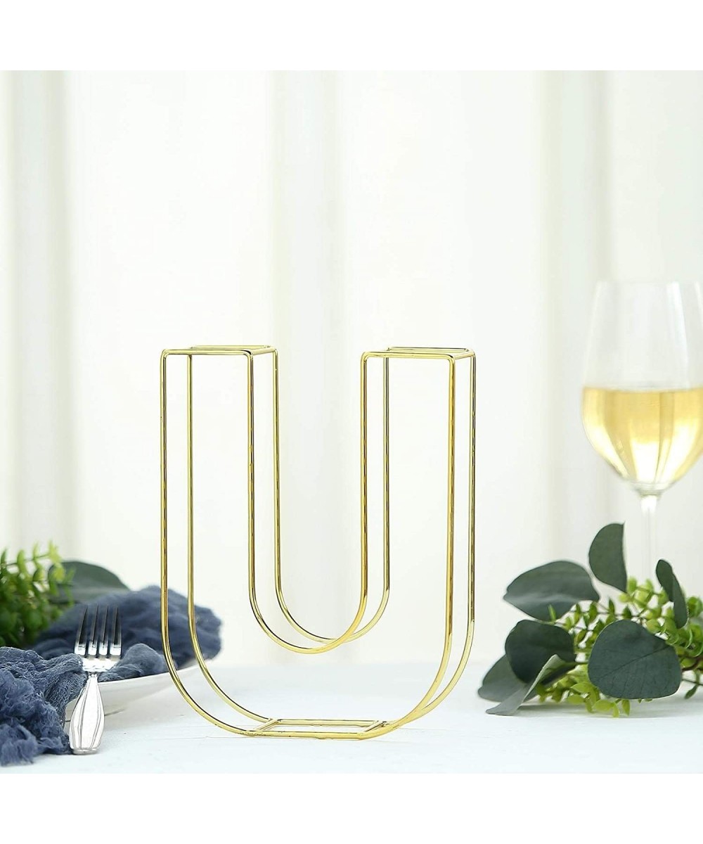 8" Tall Gold Wedding Centerpiece 3D Wire Letter Decoration for Wedding Party Decoration DIY Decoration Supplies - U - U - CN1...