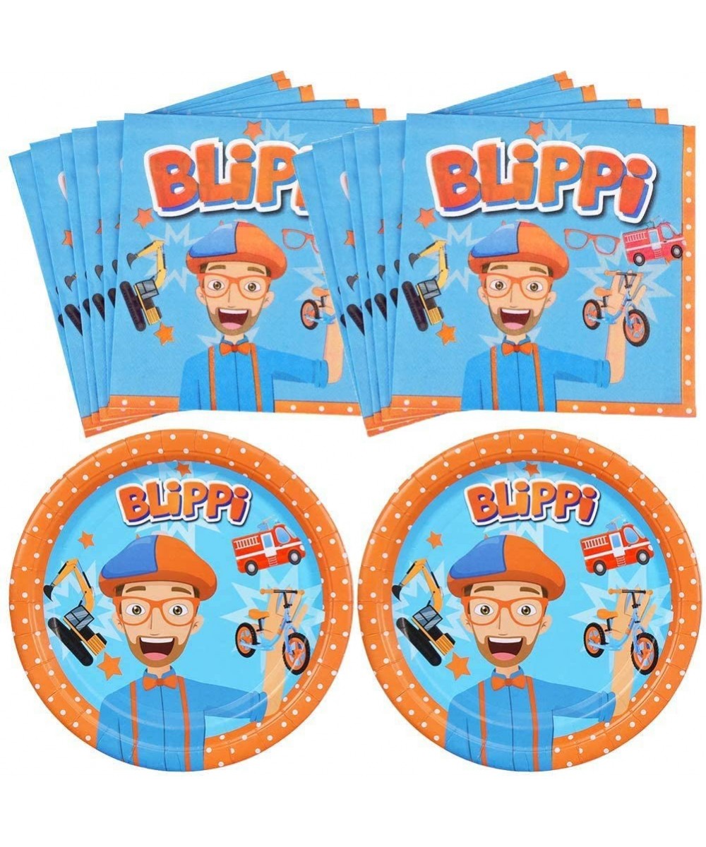 40pcs For Blippi Supplies 20 plates 20 napkins Birthday Theme Party - CI19CIAAMWC $8.45 Party Packs