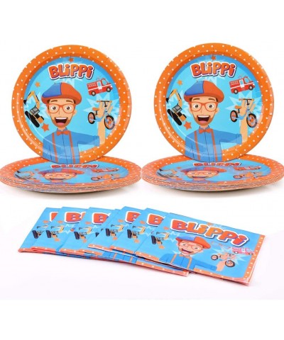 40pcs For Blippi Supplies 20 plates 20 napkins Birthday Theme Party - CI19CIAAMWC $8.45 Party Packs