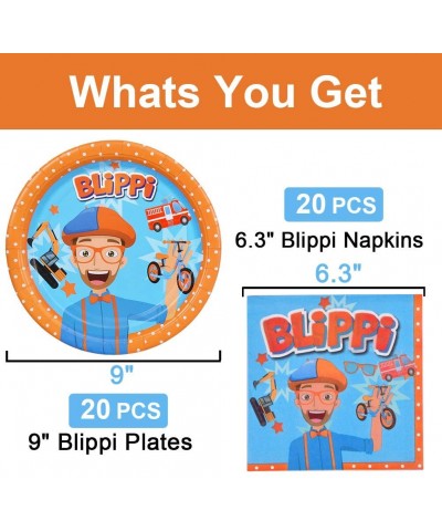 40pcs For Blippi Supplies 20 plates 20 napkins Birthday Theme Party - CI19CIAAMWC $8.45 Party Packs