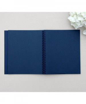 Photo Guest Book Wedding Guest Book- Modern Navy Cardstock Softcover- Flat-Lay Spiral 130 Navy pgs. Embossed Rose Gold Foil. ...