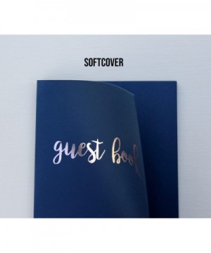 Photo Guest Book Wedding Guest Book- Modern Navy Cardstock Softcover- Flat-Lay Spiral 130 Navy pgs. Embossed Rose Gold Foil. ...
