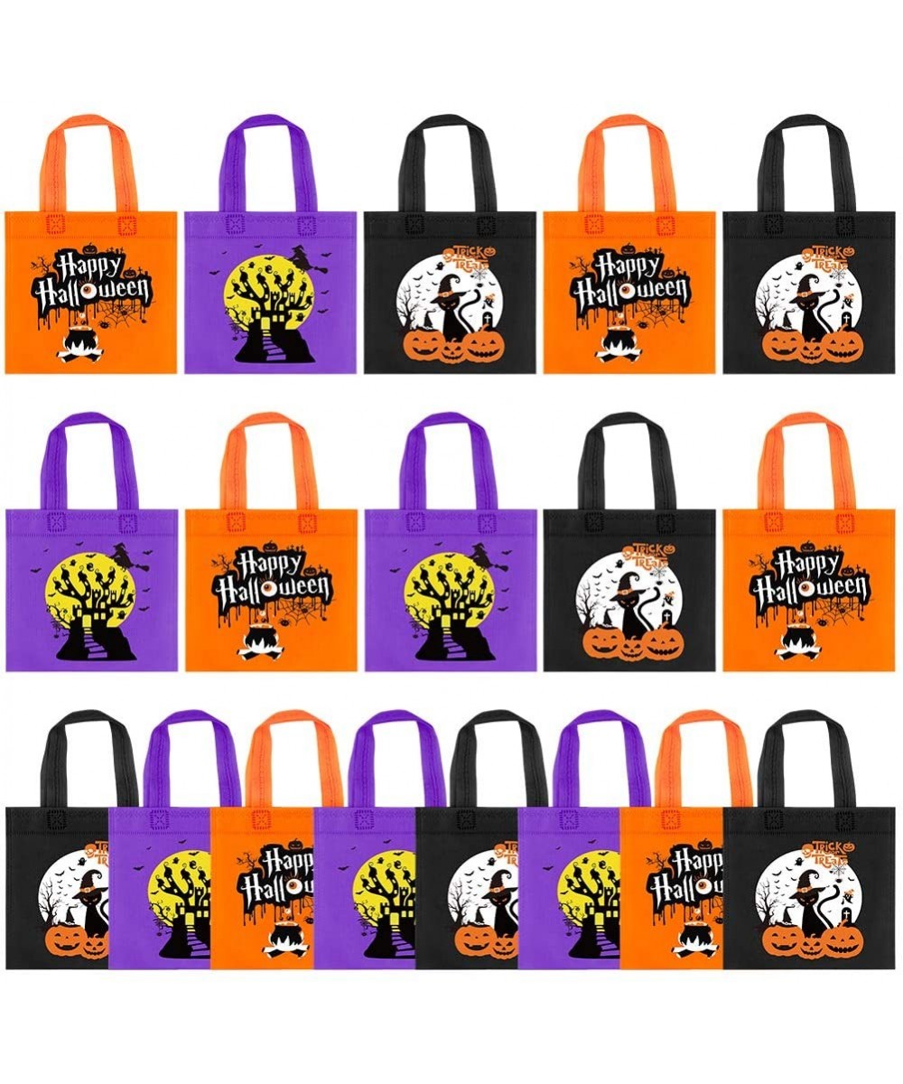 18Pcs Halloween Party Favor Tote Bags-Non-Woven Bags Trick or Treat Candy Bags Party Goodie Tote Bags Pumpkin Gift Bags with ...