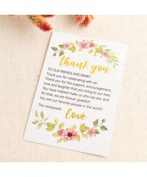 Wedding Thank You Place Setting Cards- Flower with Foil Gold- Chic and Elegant Wedding Table Centerpieces and Wedding Decorat...