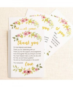 Wedding Thank You Place Setting Cards- Flower with Foil Gold- Chic and Elegant Wedding Table Centerpieces and Wedding Decorat...