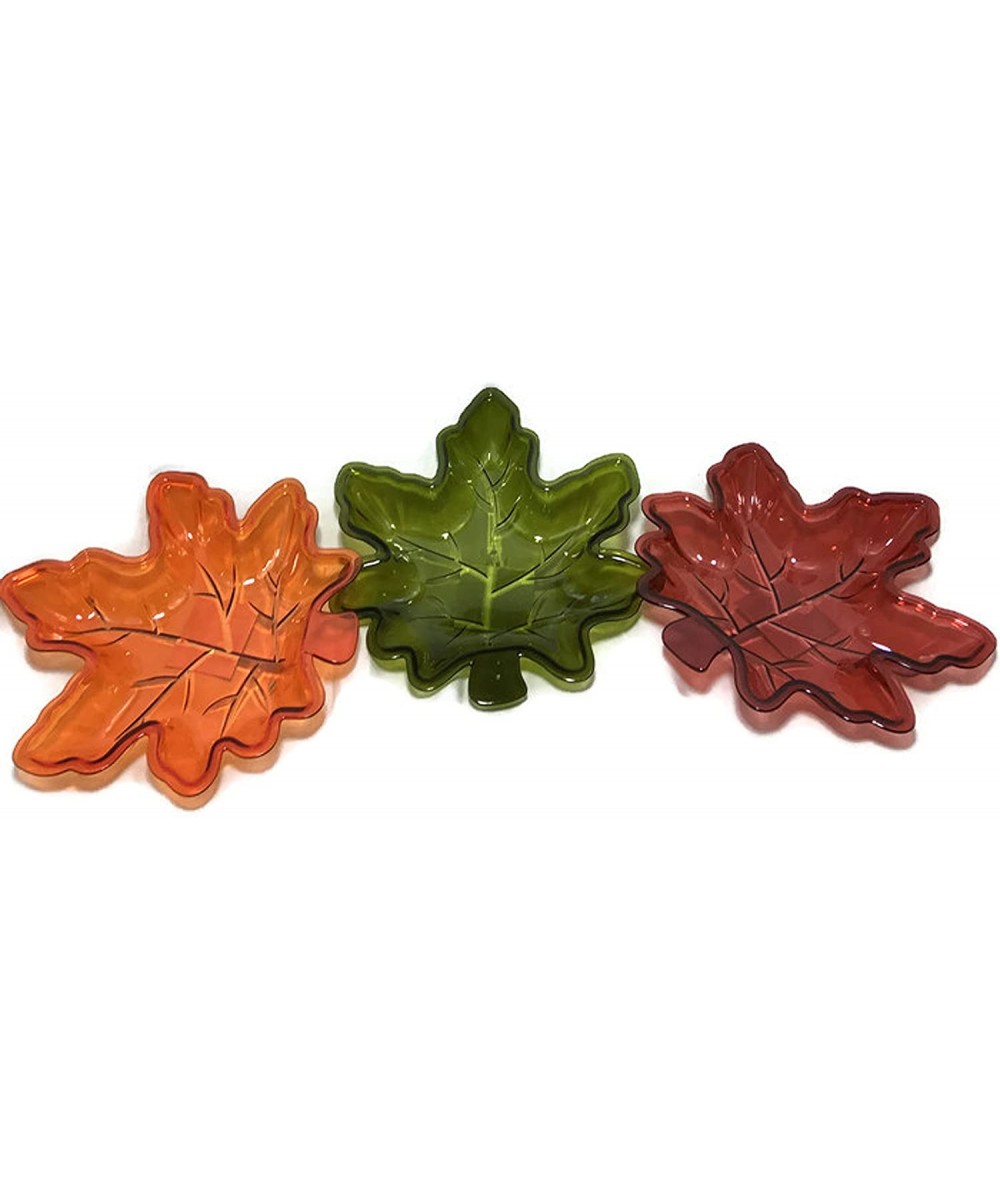 Fall Harvest Leaf Shaped Snack Trays (Set of 3) - CL12MYS6R2T $7.11 Tableware