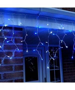 13ft 96 LED Icicle String Lights with Memory Function Controller- Indoor Outdoor Curtain Fairy Lights Hanging Decoration for ...