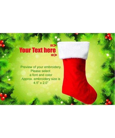 Personalized Custom Embroidered Christmas Stocking Xmas Holiday Hanging Decoration Stocking Extra Soft 16 inches - C818Z9XEL0...