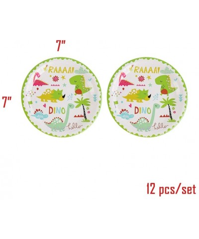 Dinosaur Paper Birthday Party Plates Disposable for Kids Birthday Party- 12 Pack - Plates - CR18WL8IZWM $6.68 Invitations