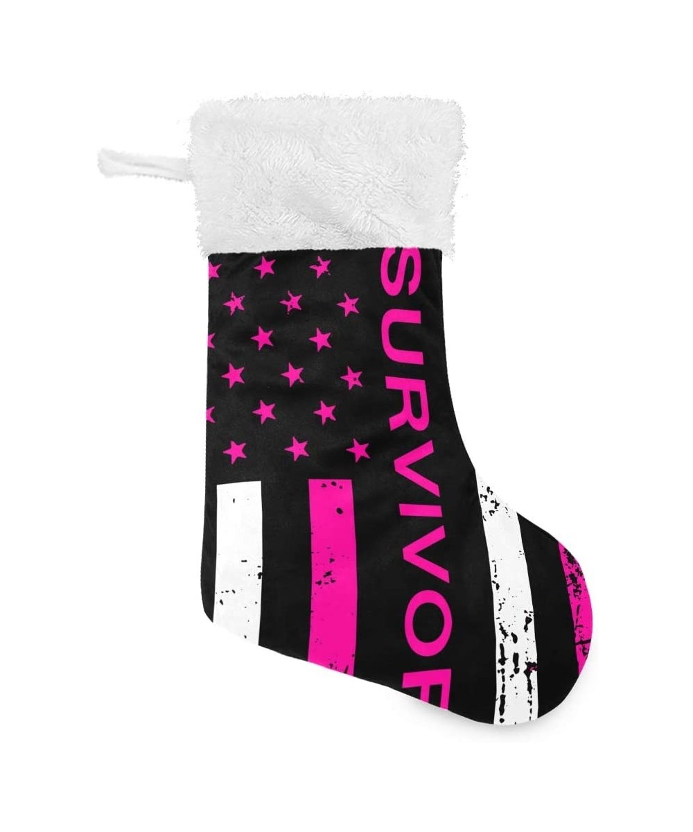 Christmas Stockings with Cancer Survivor Us Flag Print Xmas Stockings Ornament Gifts for Family Holiday Party Decor 1pcs - Ca...
