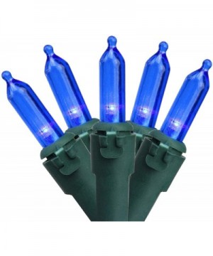 50 Blue Mini LED Christmas Lights - 16.25 feet- Green Wire - CX184YQHDZN $11.30 Indoor String Lights