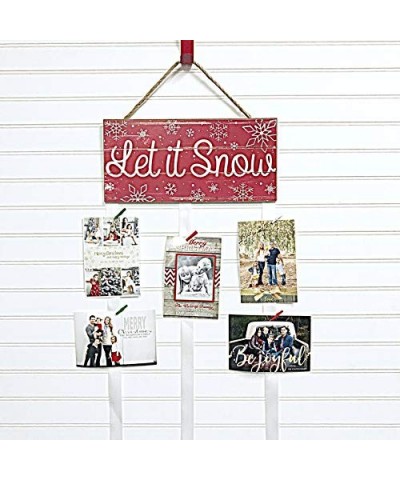 Christmas Card Holder - Let it Snow (Red) - CG18YTM0YWC $17.63 Stockings & Holders