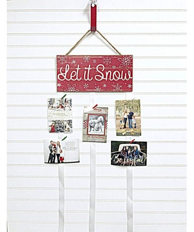 Christmas Card Holder - Let it Snow (Red) - CG18YTM0YWC $17.63 Stockings & Holders