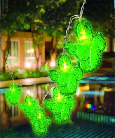 LED Cactus Battery Operated String Lights - 10 pcs Set Cacti Shaped String Hanging Light Decorations - Indoor Outdoor Lightin...