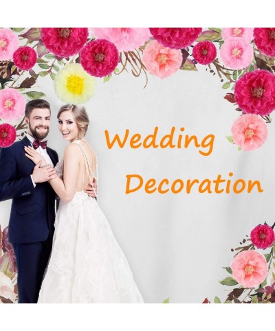 12 Pieces Paper Flower Decorations Tissue Paper Chrysanth Flowers DIY Crafting for Wedding Backdrop Nursery Wall Decoration -...