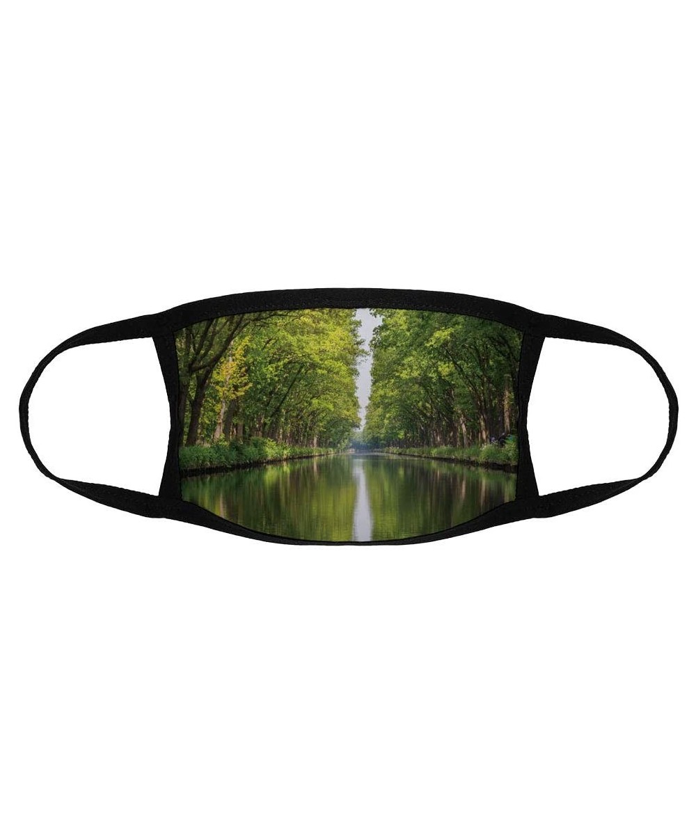 Symmetry View On/Reusable Face Mouth Scarf Cover Protection №IS113788 - Symmetry View on Flow Line of Menmade Canal in Belgiu...
