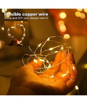 2 Pack 33ft 100 LED Christmas String Lights Outdoor Waterproof Warm White Fairy Lights Battery Operated with Remote Copper Wi...