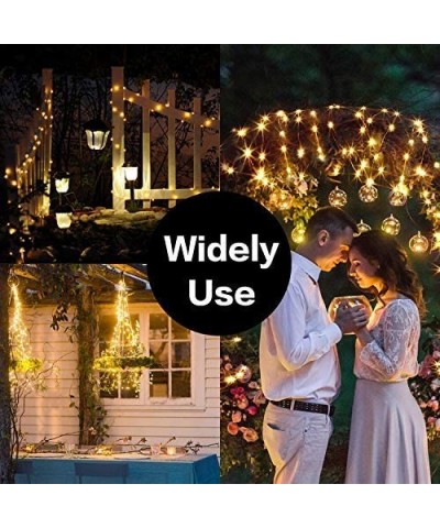 2 Pack 33ft 100 LED Christmas String Lights Outdoor Waterproof Warm White Fairy Lights Battery Operated with Remote Copper Wi...