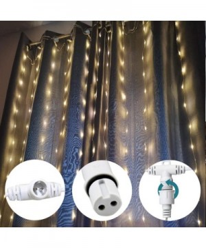 Curtain Lights- 300 LEDs 9.8Ft Waterproof String Lights- 8 Modes by Remote-Control Dimmer Timer USB Twinkle Lights for Weddin...