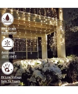 Curtain Lights- 300 LEDs 9.8Ft Waterproof String Lights- 8 Modes by Remote-Control Dimmer Timer USB Twinkle Lights for Weddin...