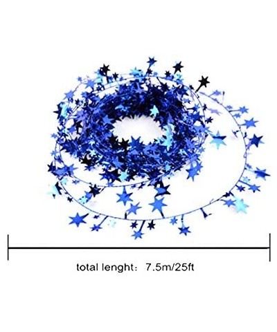 3PCS/1set Star Garland Tinsel Stars Brace Tinsel Wire Garland Christmas Decoration Party Accessory (Blue) - Blue - C512K4AXDL...