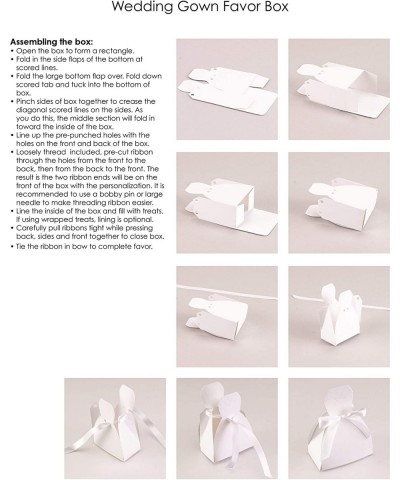 Wedding Shaped Favor Boxes- 3.75-Inch- White Gown- 25 Count - White Gown - CI111P2D09H $5.67 Favors