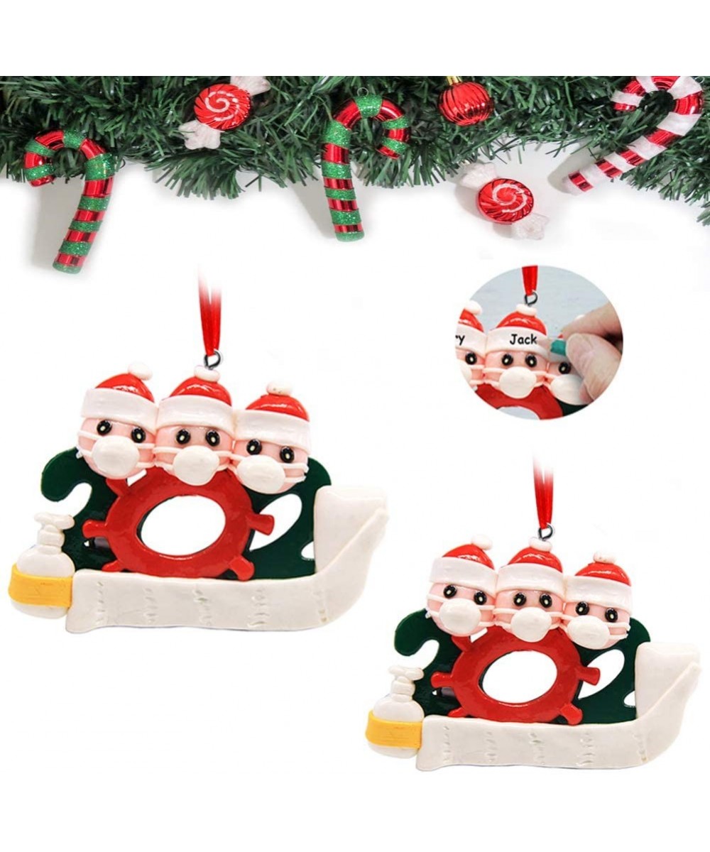 2 Pack 2020 Christmas Ornament Kit- DIY Survived Family Customized Christmas Tree Decorations Creative Personalized Name (A-F...