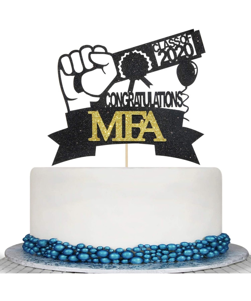 Glitter 2020 Graduation MFA Cake Topper - High School/College Graduate Congratulations Cake Decorations-Congrats Grad Graduat...