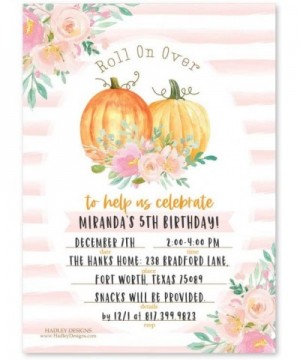 25 Watercolor Pumpkin Kids Fall Party Invitations- Pumpkin Give Thanks Let's Celebrate Friendsgiving Vintage Thanksgiving Rus...