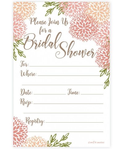 Coral Floral Bridal Shower Invitations (20 Count) With Envelopes - CF184209879 $6.82 Invitations