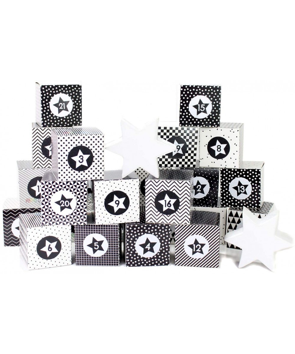 DIY Advent Calendar Set - Black and White- 24 Printed Cardboard Boxes for Making and Filling - Black and White - C412KV29SBF ...