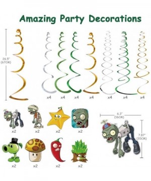 Plants VS Zombies Party Banner- Cake Topper- Cupcake Topper- Cup Cake Wrappers- Zombies Triangle Banner-Zombies Hanging Swirl...