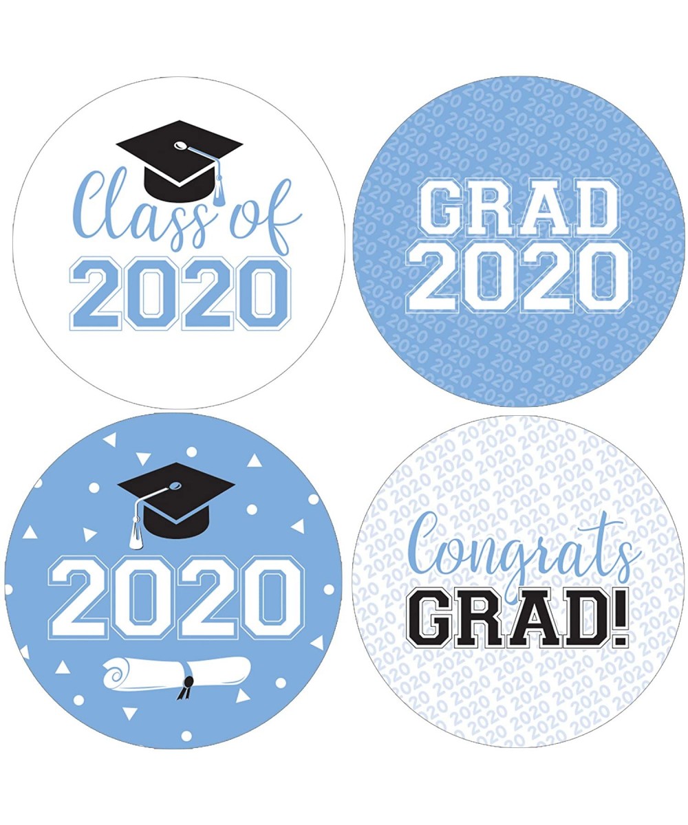 Class of 2020 Graduation Party Favor Labels- 1.75 in - 40 Stickers (Light Blue) - Light Blue - CX18M9N3IER $5.03 Favors