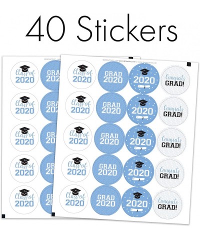 Class of 2020 Graduation Party Favor Labels- 1.75 in - 40 Stickers (Light Blue) - Light Blue - CX18M9N3IER $5.03 Favors
