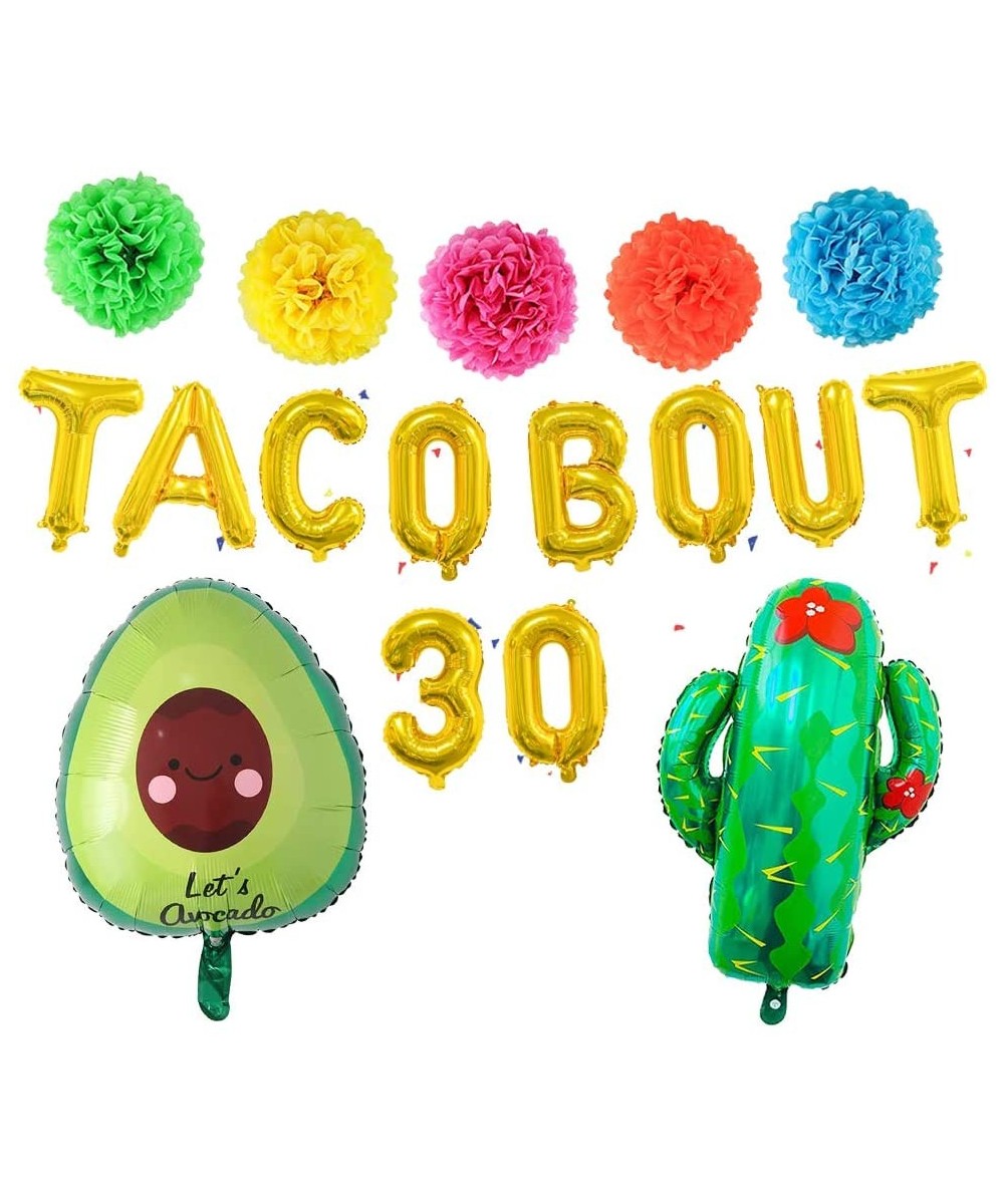 Taco Bout 30 Balloons- Cactus Avocado Fiesta Balloons- Tissue Pom Paper Flowers for Cinco De Mayo- Mexican Theme Fiesta 30th ...