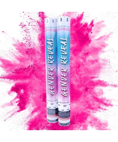 18 Inch Gender Reveal Powder Cannons Bundle (2 Pink) - Pink and Blue Powder Dispenser - 8 Free Gender Reveal Party Balloons -...