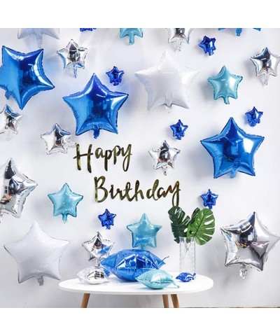 50 pcs 10 Inch Star Balloons- Foil Balloons Party Mylar Balloon Blue for Wedding Birthday Decoration (Blue) - Blue - CQ1976SK...