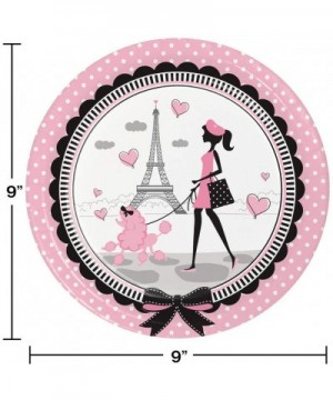 Party in Paris Happy Birthday Theme Plates and Napkins Serves 16 with Birthday Candles - CM185AL0LTH $10.45 Party Packs
