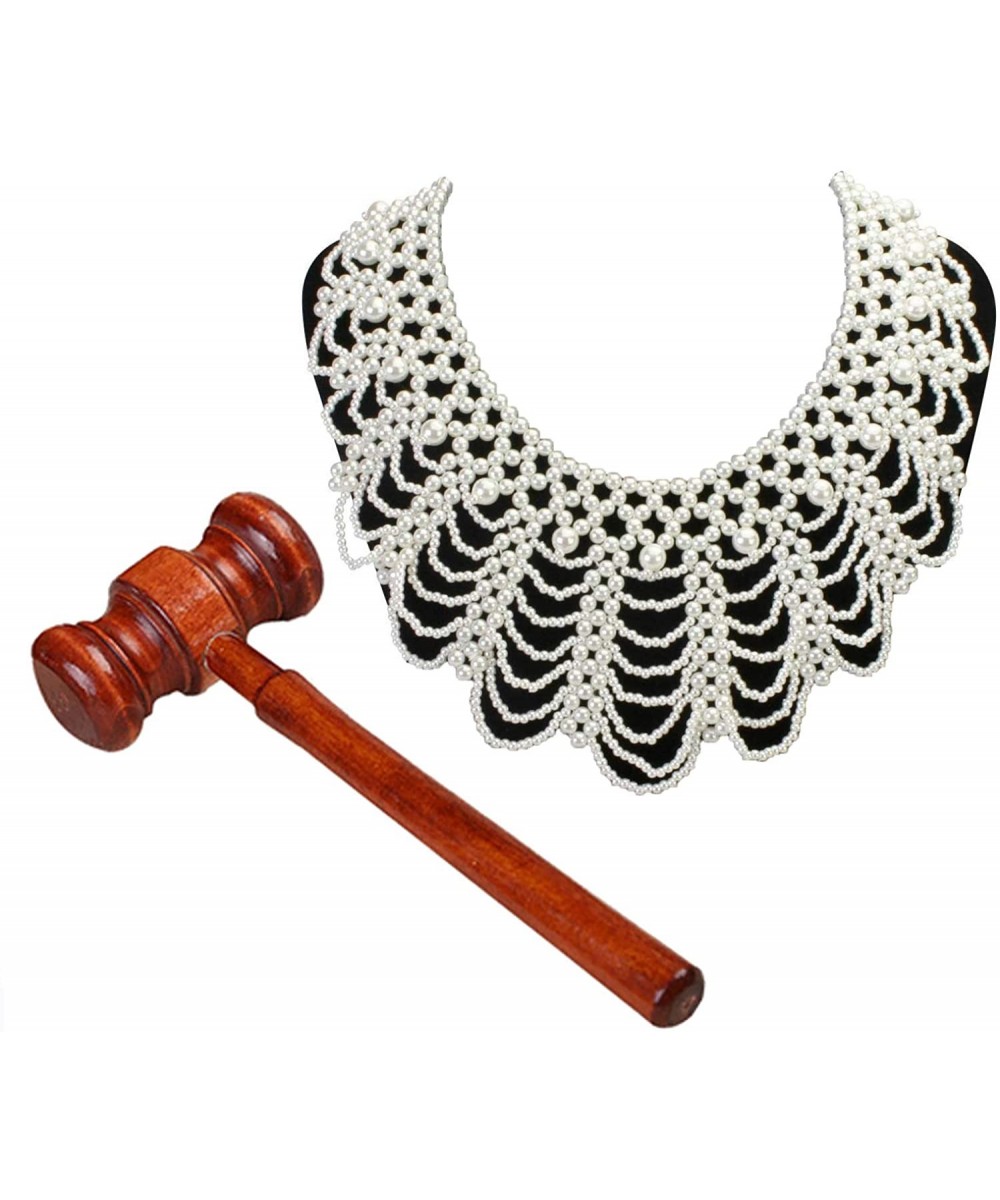Ruth Ginsburg Style Dissent Collar Wooden Courtroom Gavel for RGB Halloween Cosplay Party Favors for Girls - C519KUAN3RG $19....