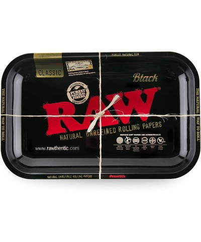 Rolling Papers - Metal Rolling Tray - Black Design - (Small) - Black - CZ18QCD2D3G $9.09 Party Packs