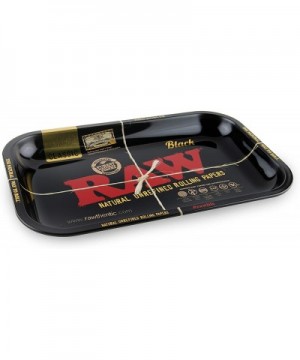 Rolling Papers - Metal Rolling Tray - Black Design - (Small) - Black - CZ18QCD2D3G $9.09 Party Packs