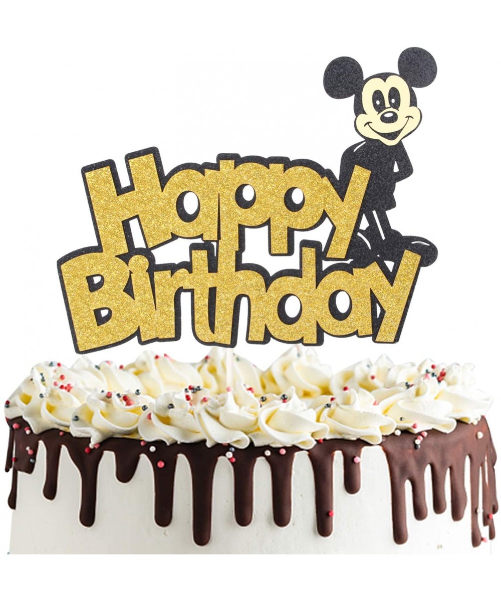 Mickey Mouse Happy Birthday Cake Topper- Baby 1st Half Birthday Baby Shower Party Decorations - CF18A5YGIY3 $5.10 Cake & Cupc...